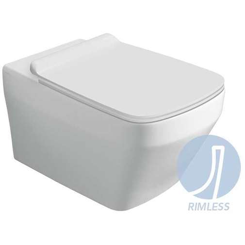 Simas Vaso Sospeso Rimless Bianco Baden Baden Simas Con Sedile Soft Close