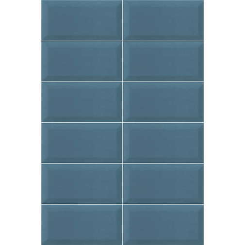 10x20 glänzende, diamantgeschliffene Fliese Bissel Blau-Grau Mainzu