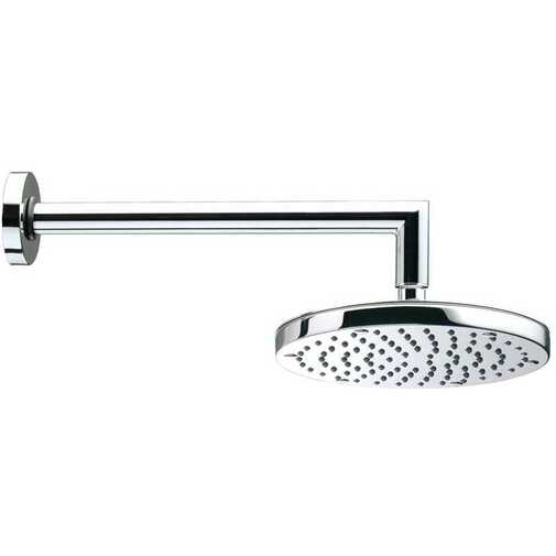 25 cm round modern shower head, with 35 cm squared wall arm, chrome - Oki, Bossini