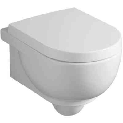 Glossy white light and compact design suspended toilet - E-Line, Simas