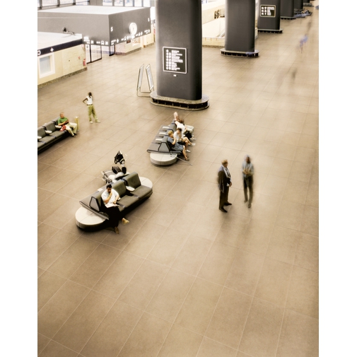 3,5 mm stone effect thin porcelain stoneware, Amande beige 50x50 cm - Buxy, Kerlite