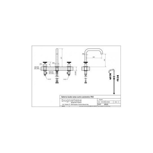3-Loch-Waschtischbatterie mit Clic-Clac-Ablauf Millenovecinquanta 4512SC Bugnatese