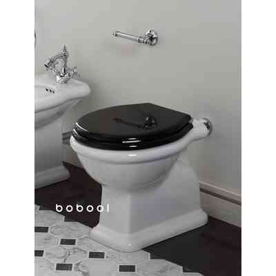 Weißes Retro-Design Stand-WC mit Bodenablauf Lante, Simas