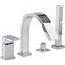 4-hole bath mixer, diverter, mixer, spout and hand shower - Tetris, Rubinetteria Bugnatese