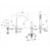 4-hole bath mixer, diverter, mixer, spout and hand shower - Tetris, Rubinetteria Bugnatese
