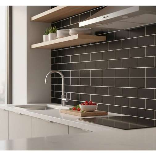 7.5x15 Bulevar Anthracite Glossy Wall Tile - Mainzu