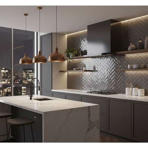 7.5x15 Bulevar Anthracite Glossy Wall Tile - Mainzu