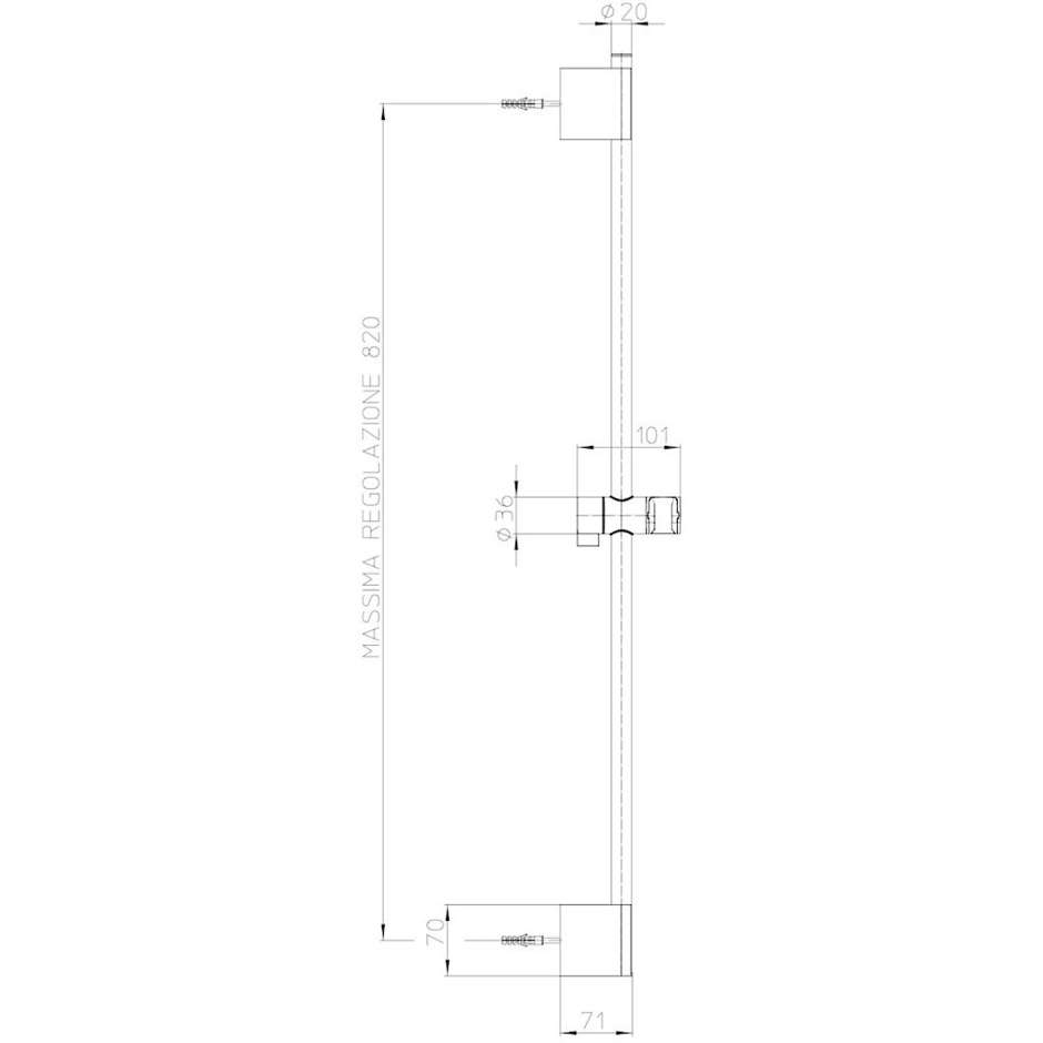 70 cm sliding rail, 3-jet water-saving anti-twist handshower - Syncronia, Bossini