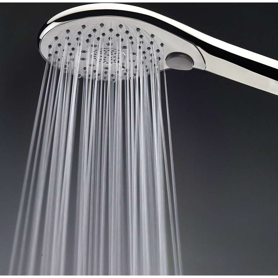 90 cm sliding rail with mixer, 6-jet anti-twist hand shower - Syncronia, Bossini