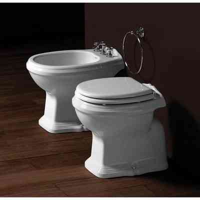 Abattant WC style rétro blanc avec charnières bronze - Arcade, Simas