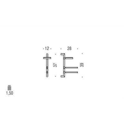 Accessoire de salle de bain mural avec porte-savon, 2 porte-serviettes chromés - Planets, Colombo Design