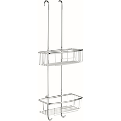 Accessory holder for shower enclosure complete with two trays and chromed hook - Colombo Design