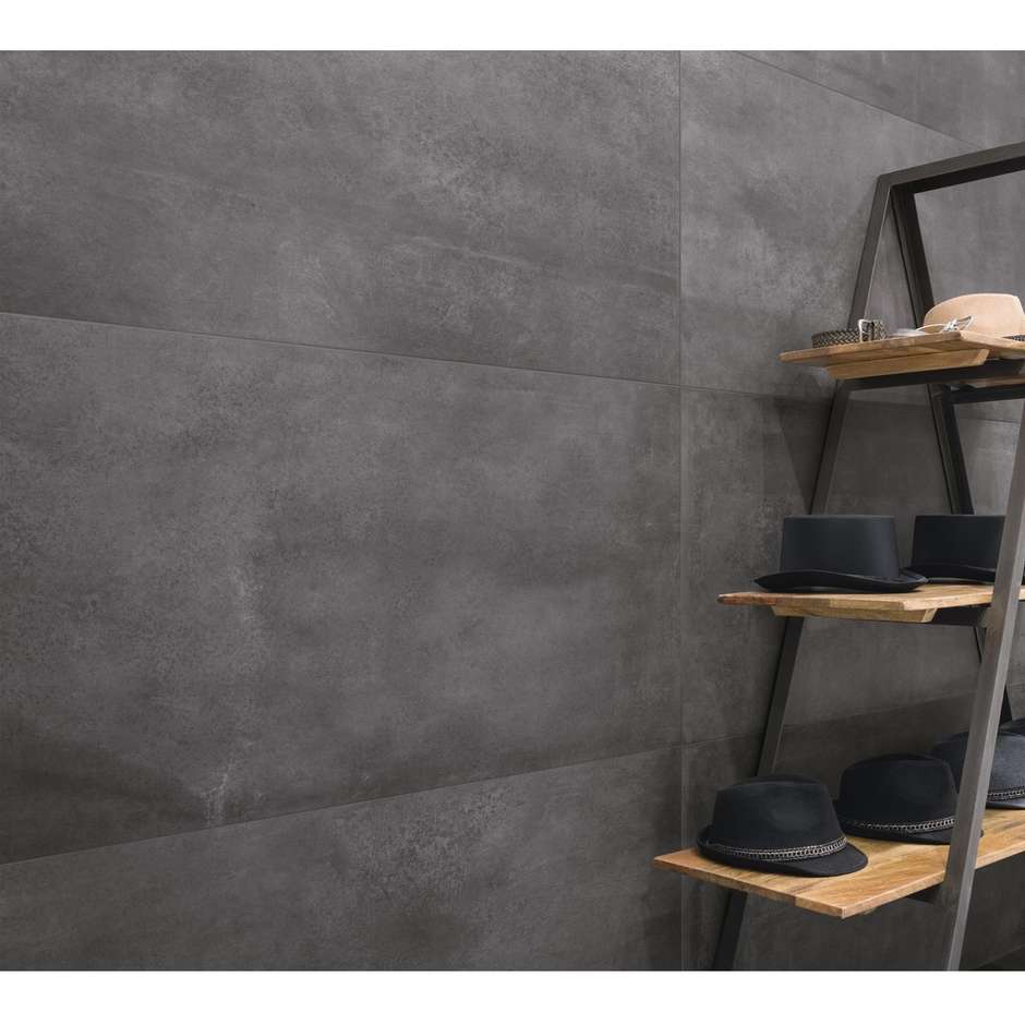 Anthracite concrete effect porcelain stoneware 29.6 x59.5 cm - Entropia, Dom Ceramiche