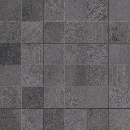 Anthracite concrete-effect porcelain stoneware, Mosaico 30x30 cm - Entropia, Dom Ceramiche