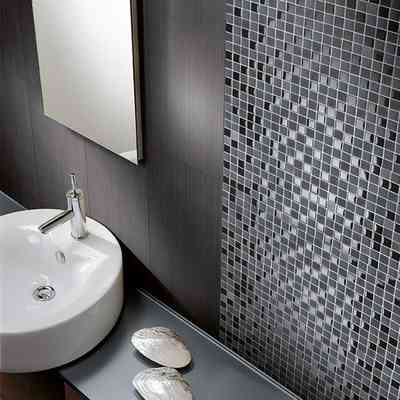 Anthrazit 29,5x29,5 cm Boden-/Wandmosaik aus Schiefer und Glas - Siam, Boxer