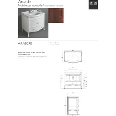 Armoire blanche classique pour console AR864 - Arcade, Simas