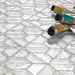Artic white hexagonal glass mosaic tiles 26x29,8cm, for wall tiles - Samba, Boxer