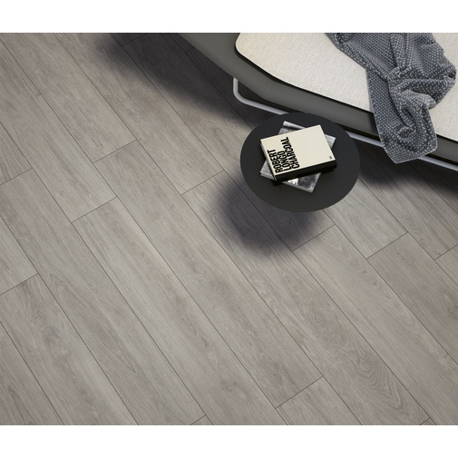 Ash gray wood-effect porcelain stoneware, non-slip for outdoor use, 20x120 cm, Ash Extèrieure - Comfort W, Dom Ceramiche