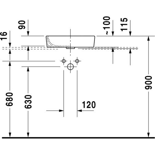 Aufsatzbecken geschliffen ohne Überlauf weiß 43,5 cm - Starck 2, Duravit