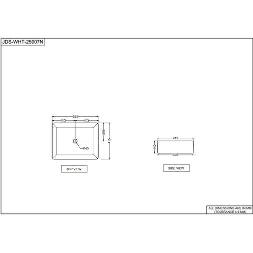 Aufsatzwaschbecken 53x42cm JDS Jaquar Mattschwarze Waschbecken