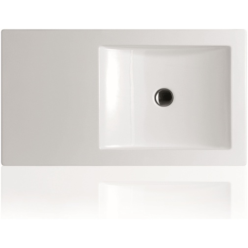 Aufsatzwaschbecken für Konsole, weiß glänzend 90x50xh13 cm - Frozen, Simas