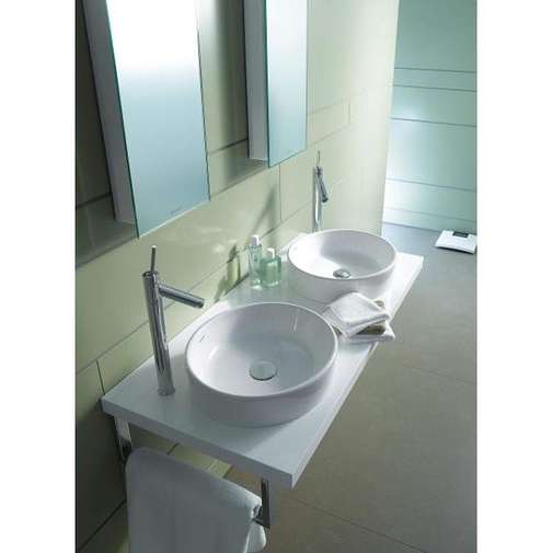 Bacinella da appoggio soprapiano con rettifica senza troppopieno bianco 43,5 cm - Starck 2, Duravit