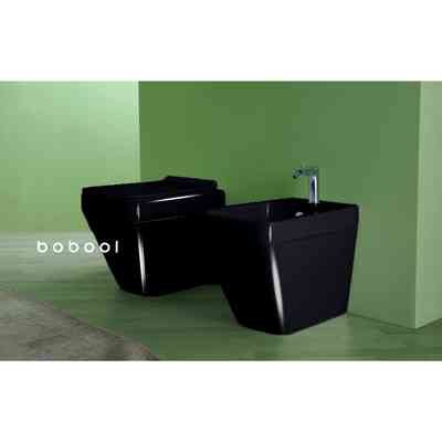 Back to wall glossy black bidet - Baden Baden, Simas