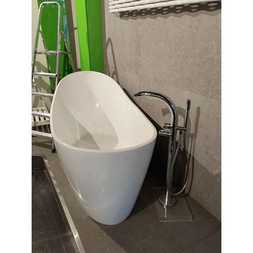 Baignoire moderne, fonte de carrière blanche, drain invisible Amalfi, Victoria Albert