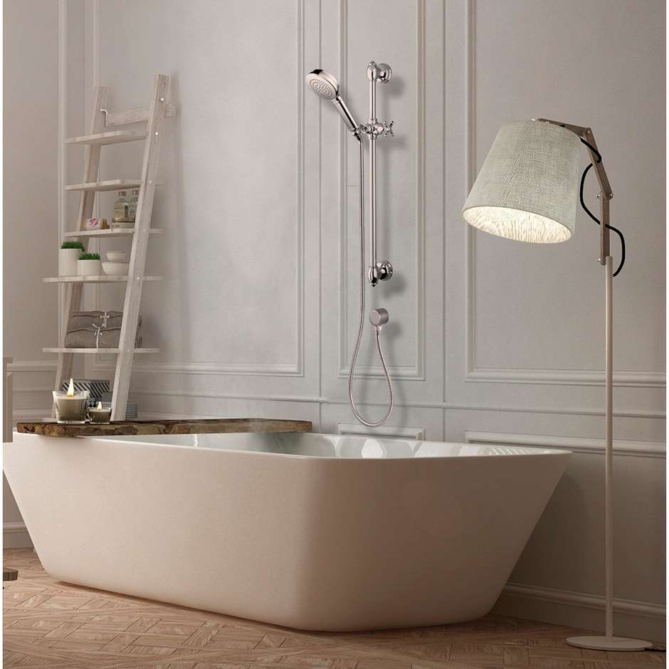 Barre coulissante style vintage 60 cm, douchette ronde 11 cm - Classic, Bossini