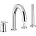Bath group with diverter complete with mixer, spout and 4-hole hand shower - Simple, Bugnatese
