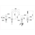 Bath group with diverter complete with mixer, spout and 4-hole hand shower - Simple, Bugnatese