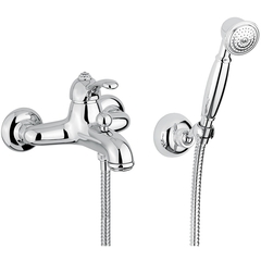Bathtub kit complete with external mixer with spout and hand shower with flexible hose - Lem, Bugnatese