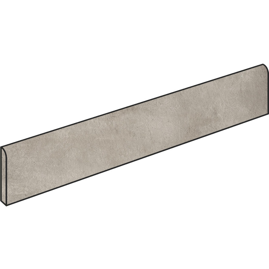 Battiscopa effetto cemento 9x59,5 cm, rettificato, Greige - Entropia, Dom Ceramiche