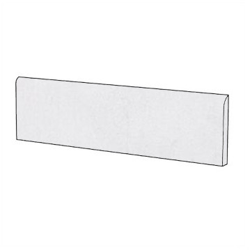 Battiscopa effetto cemento rasato gres porcellanato Bianco 9x60cm - Cemento, Casalgrande Padana