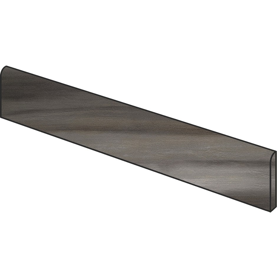 Battiscopa in gres porcellanato effetto legno/metallo, Nero, 7x90 cm - Nori, Dom Ceramiche