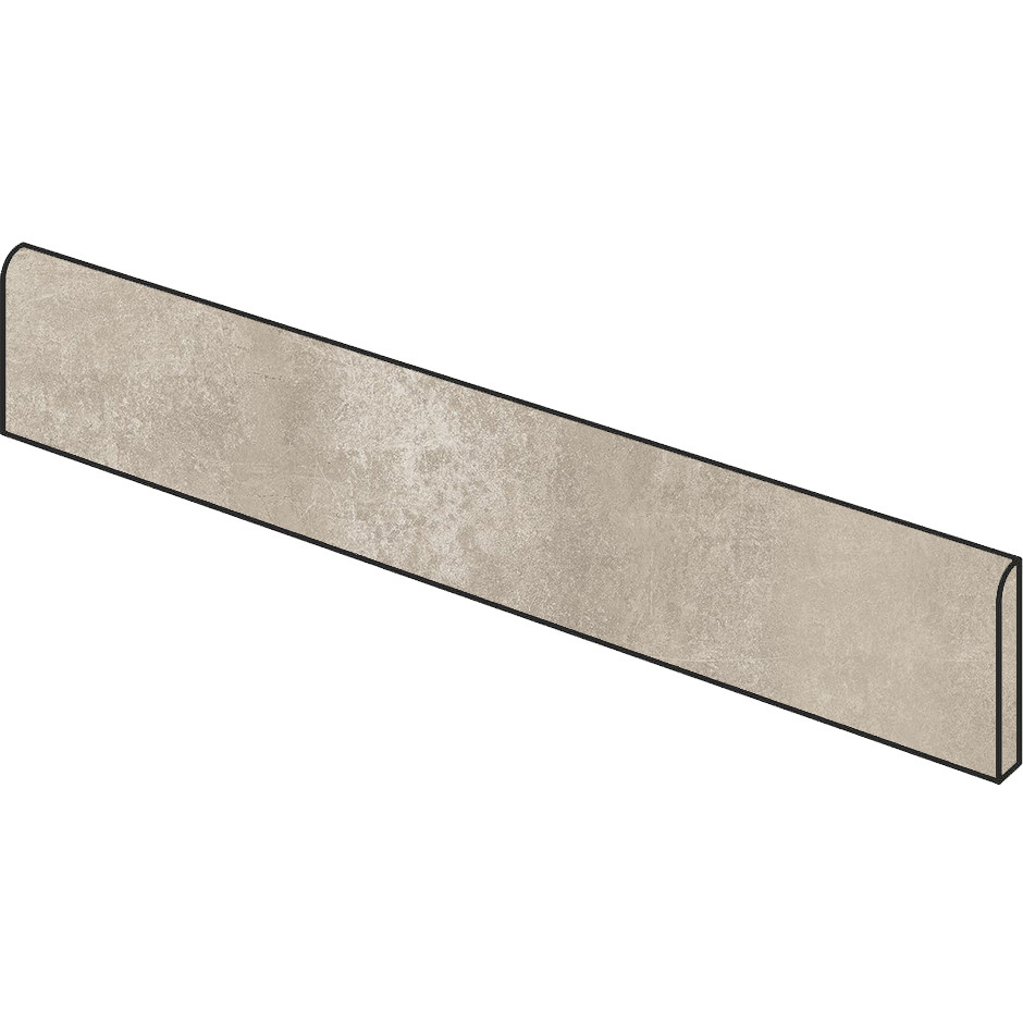 Beige concrete effect skirting board 5x75 cm, rectified - Entropia, Dom Ceramiche