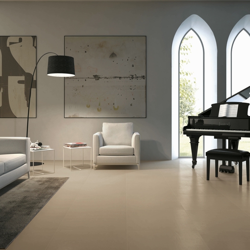 Beige Gloss rectified porcelain stoneware tile 30x60x0.9 cm - Architecture, Casalgrande Padana