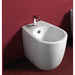Bidet a terra ad altezza maggiorata monoforo in ceramica bianca h50 cm - Vignoni, Simas
