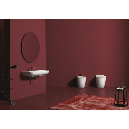 Bidet a terra ad altezza maggiorata monoforo in ceramica bianca h50 cm - Vignoni, Simas