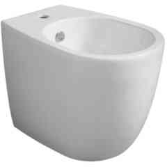Bidet a terra carenato, monoforo per rubinetteria, 56x36,5x42 bianco opaco - Vignoni, Simas