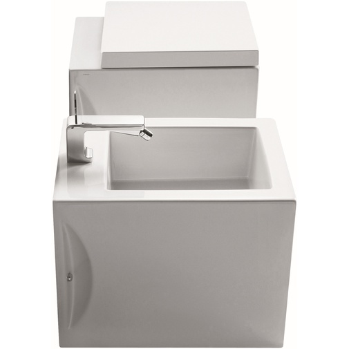 Bidet a terra squadrato in ceramica bianca - Frozen, Simas