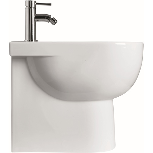Bidet adossé au design contemporain en céramique blanche - E-Line, Simas