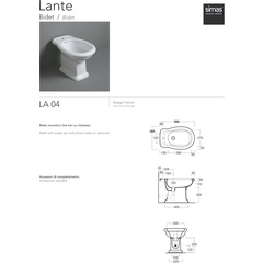 Bidet au sol de style classique en céramique blanche - Lante, Simas