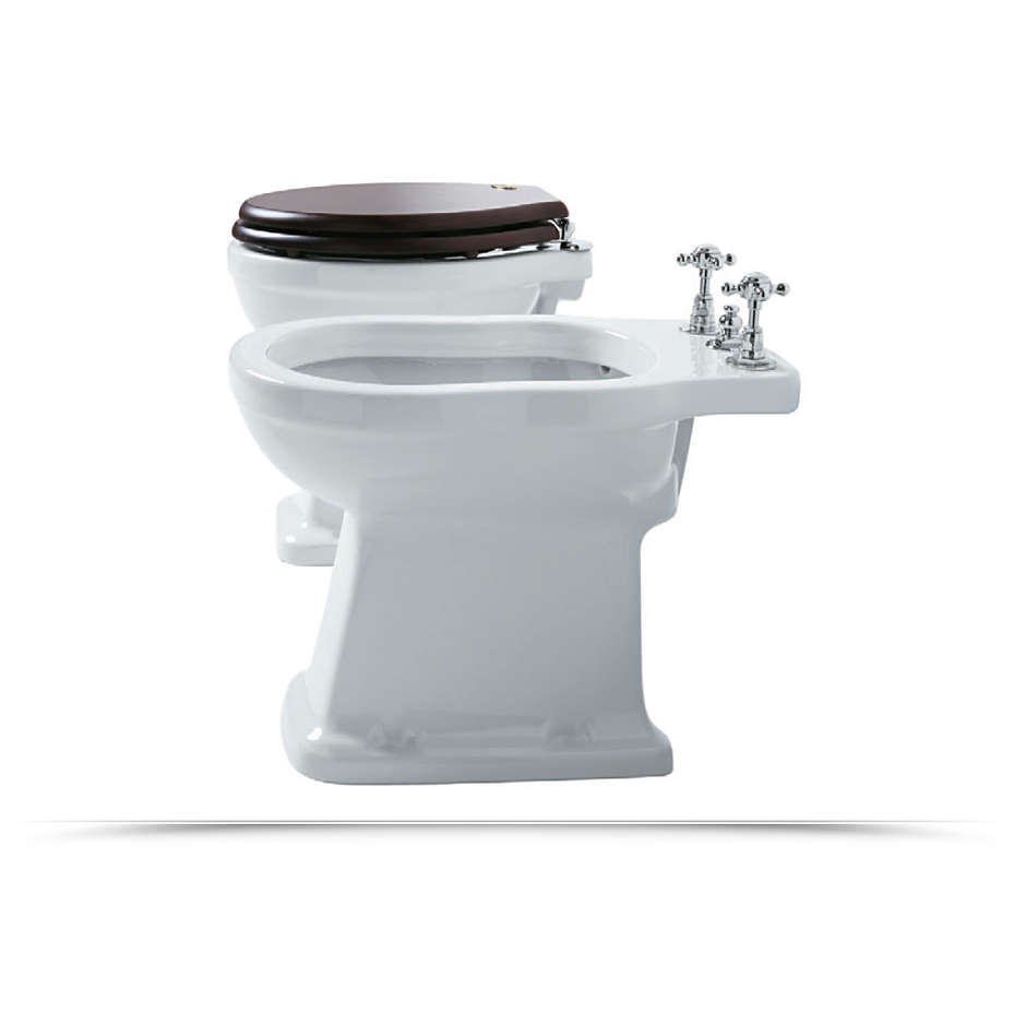 Bidet au sol de style Old England en céramique blanche - London, Simas