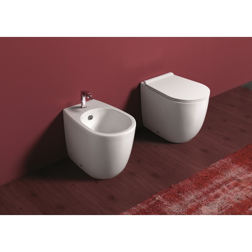 Bidet au sol monotrou surélevé en céramique blanche h50 cm - Vignoni, Simas
