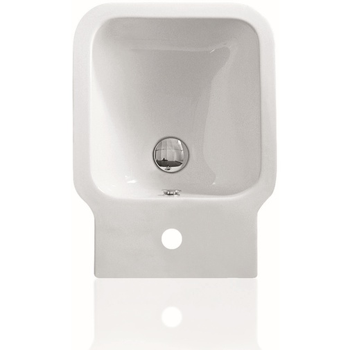 Bidet carré dos au mur en céramique blanche - Flow, Simas
