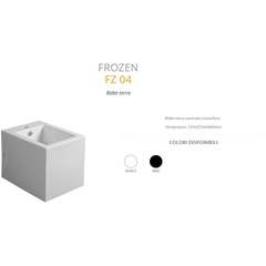 Bidet carré en céramique blanche - Frozen, Simas