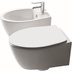 Bidet sospeso monoforo stile moderno in ceramica bianca - LFT, Simas