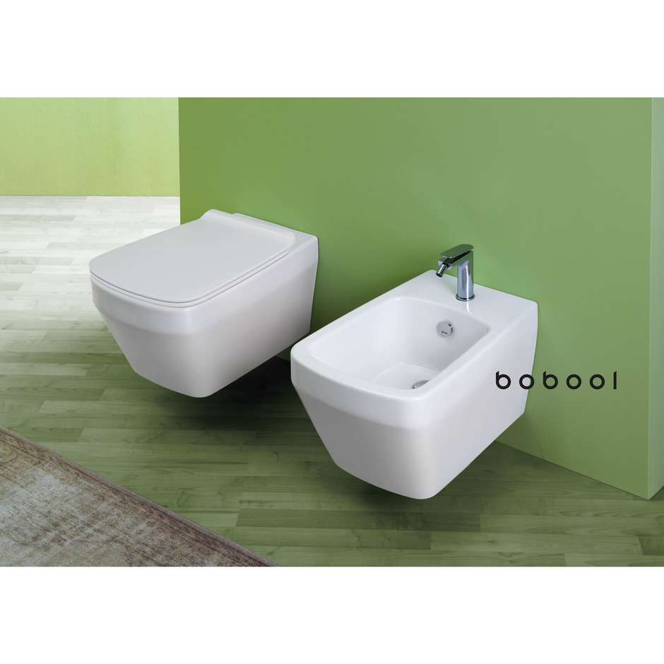 Bidet sospeso stile moderno completo di kit fissaggi in ceramica bianca - Baden Baden, Simas