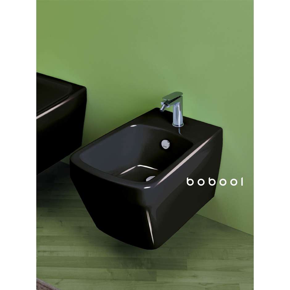 Bidet suspendu de style moderne avec kit de fixation noir brillant - Baden Baden, Simas